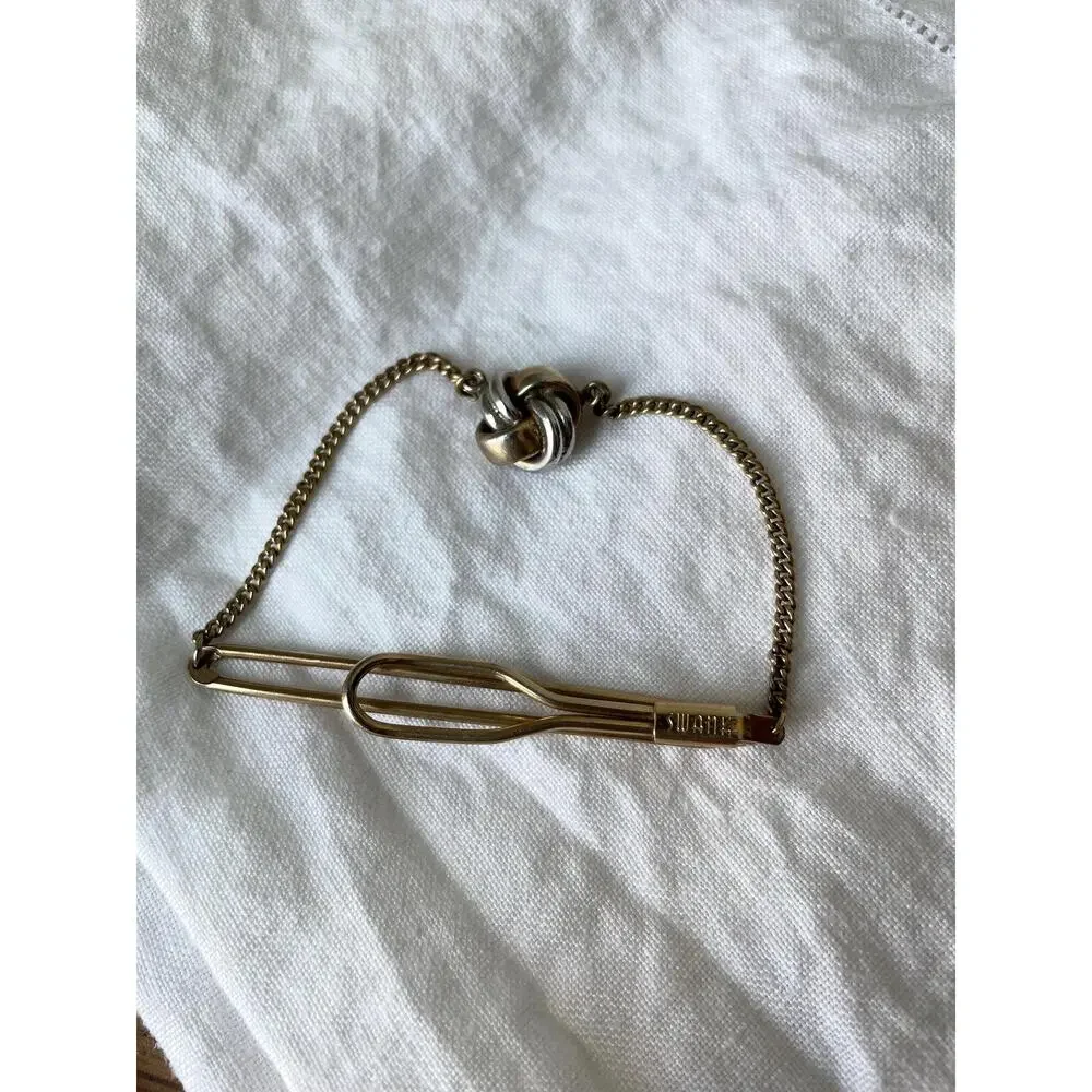 Vintage Swank Tie Clip Gold Tone Classic Men’s Accessory 1960s Style